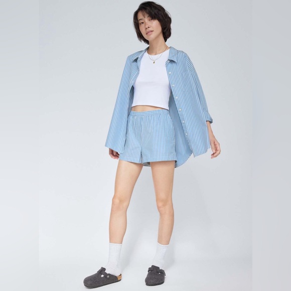 Wilfred free Taupe Stripe Button-Up Shirt - Picture 8 of 10